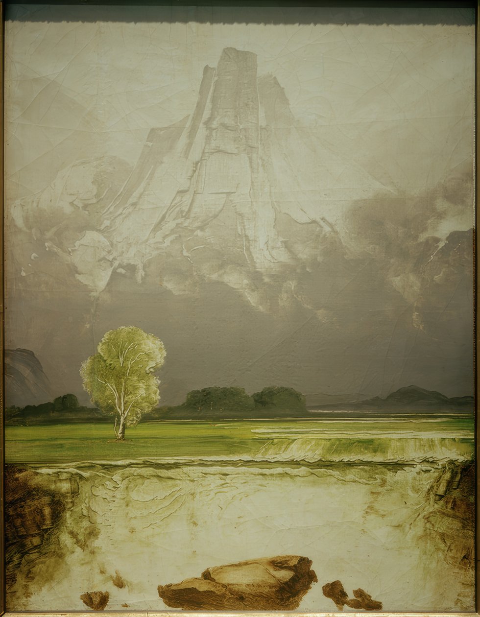 Mount Stetind with a Birch by Peder Balke