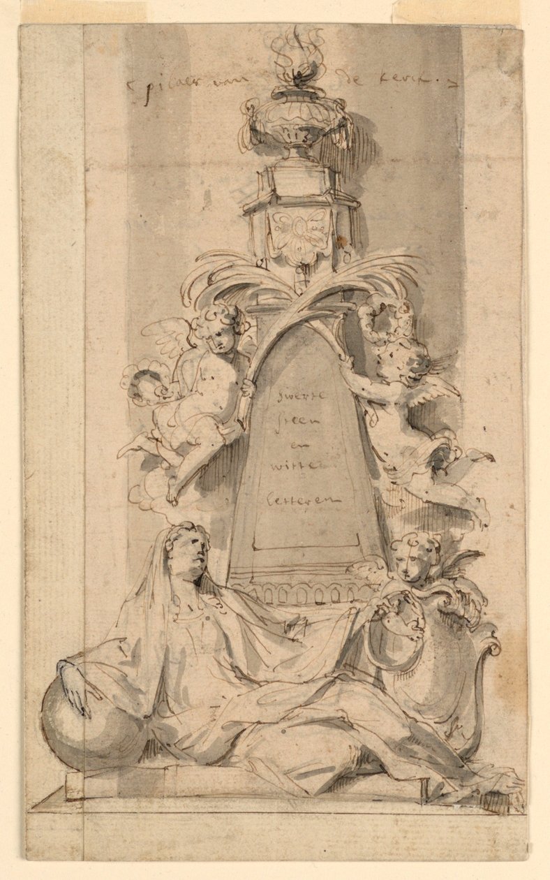 Design for Monument for van der Cammen-Henriques in the Church of St. Gumarus, Lier by Peeter Verbrugghen II