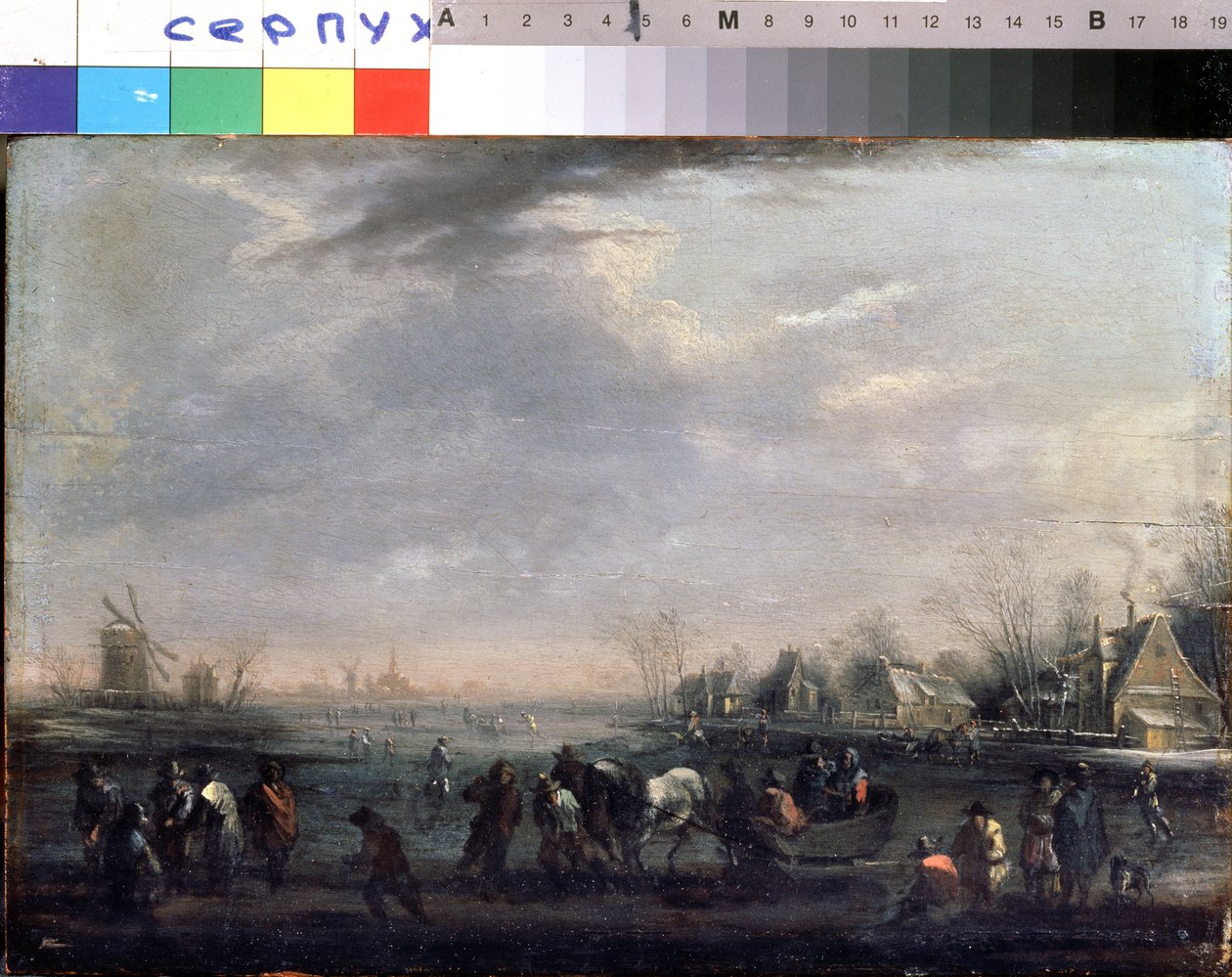 Winter Landscape with Skaters by Peeter or Pieter Bout
