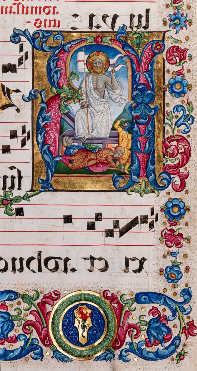Piccolomini Library: choir book, cod. 101.7, ff. 14r with 