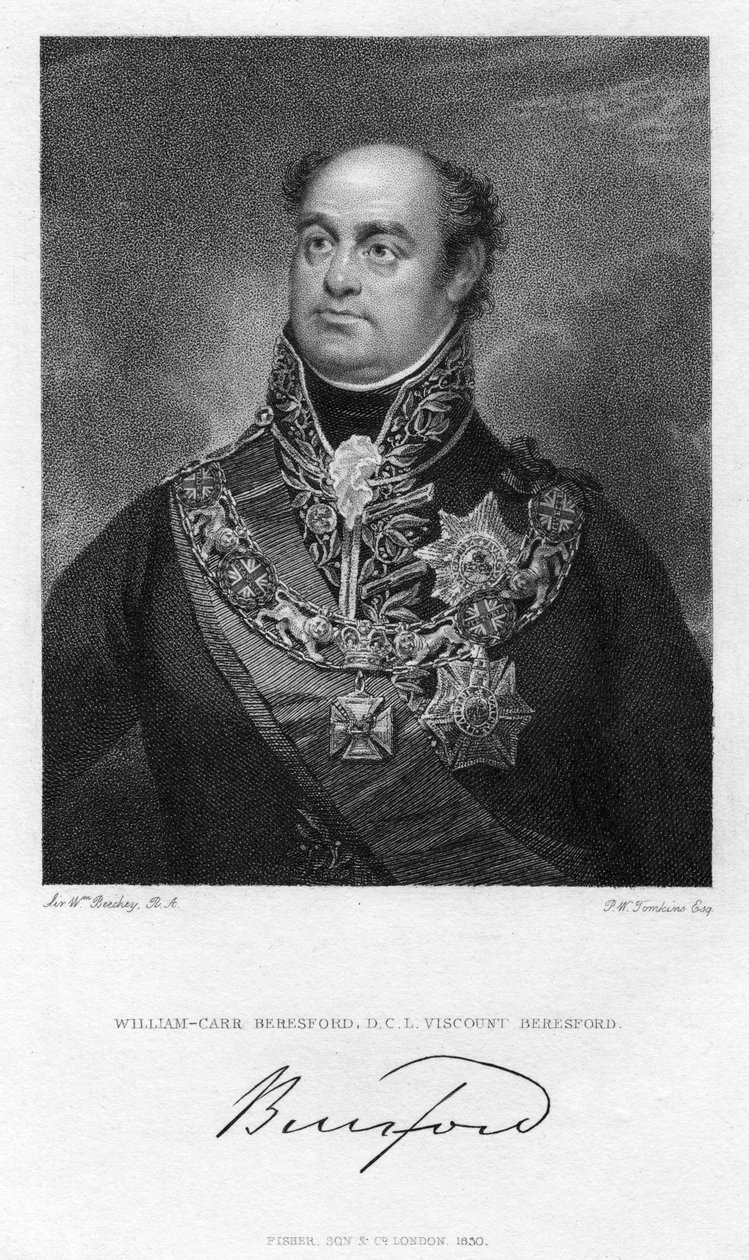 William Beresford, 1st Viscount Beresford, British soldier and politician by Peltro William Tomkins