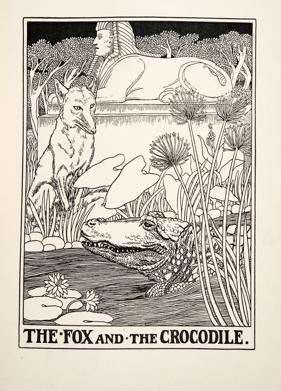 The Fox and the Crocodile, from A Hundred Fables of Aesop