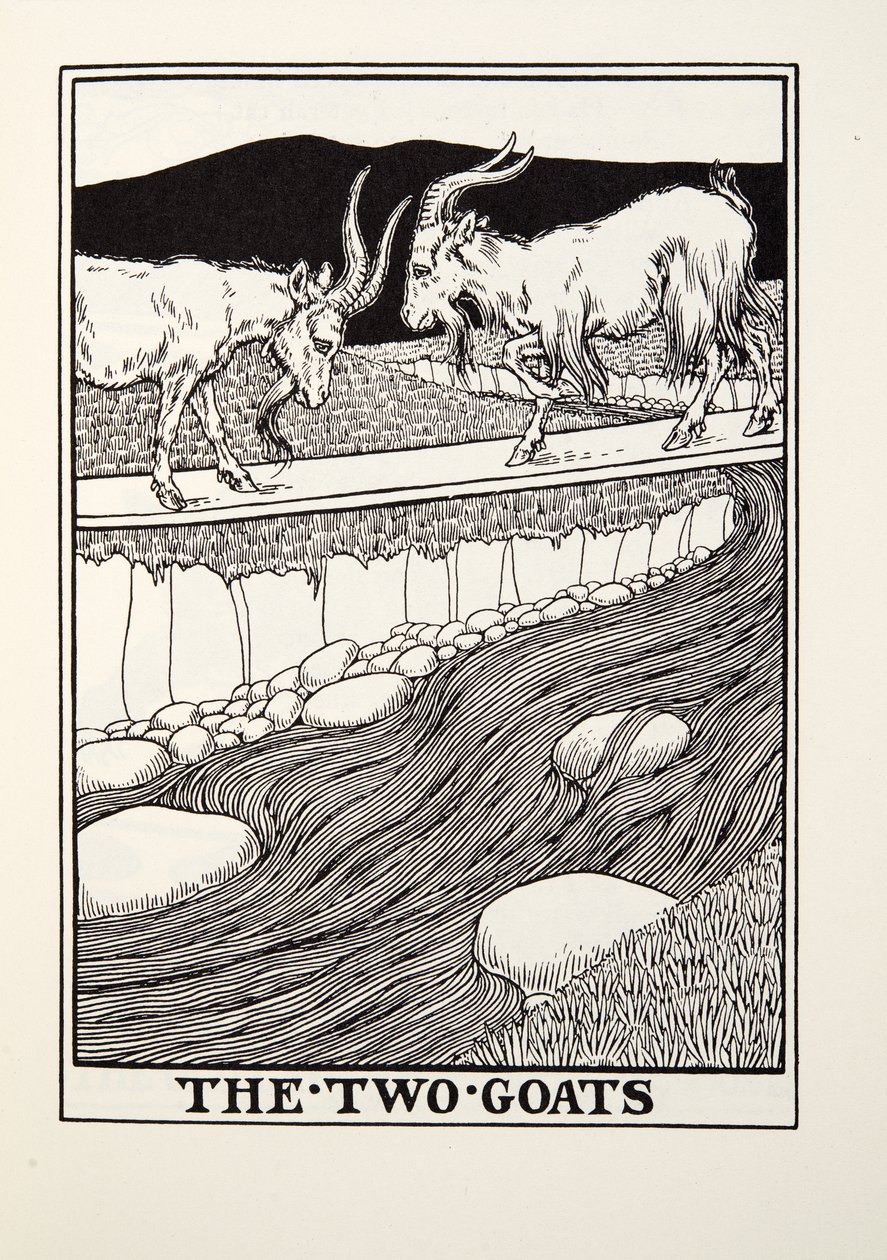 The Two Goats, from Fontaine Fables, pub. 1905 by Percy J. Billingshurst