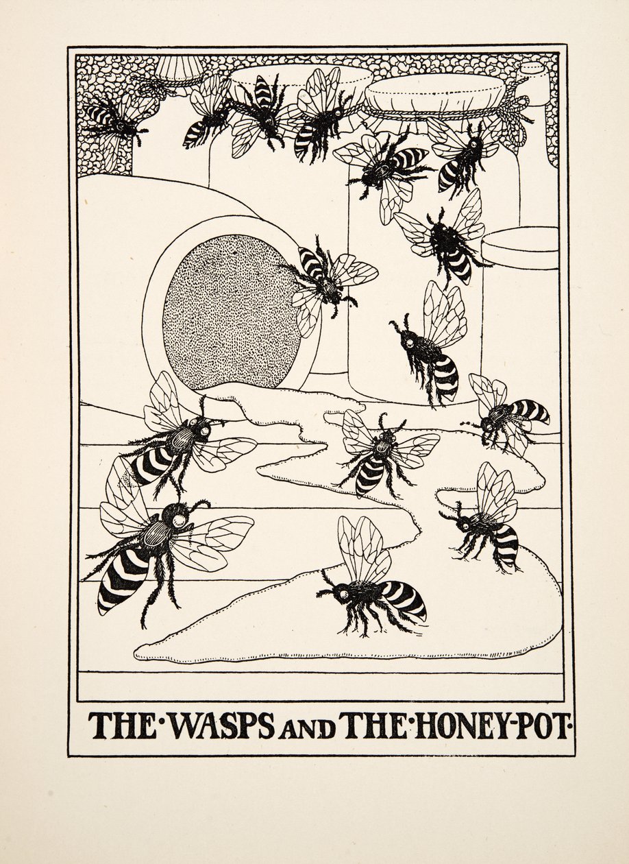 The Wasps and the Honeypot, from A Hundred Fables of Aesop by Percy J. Billingshurst