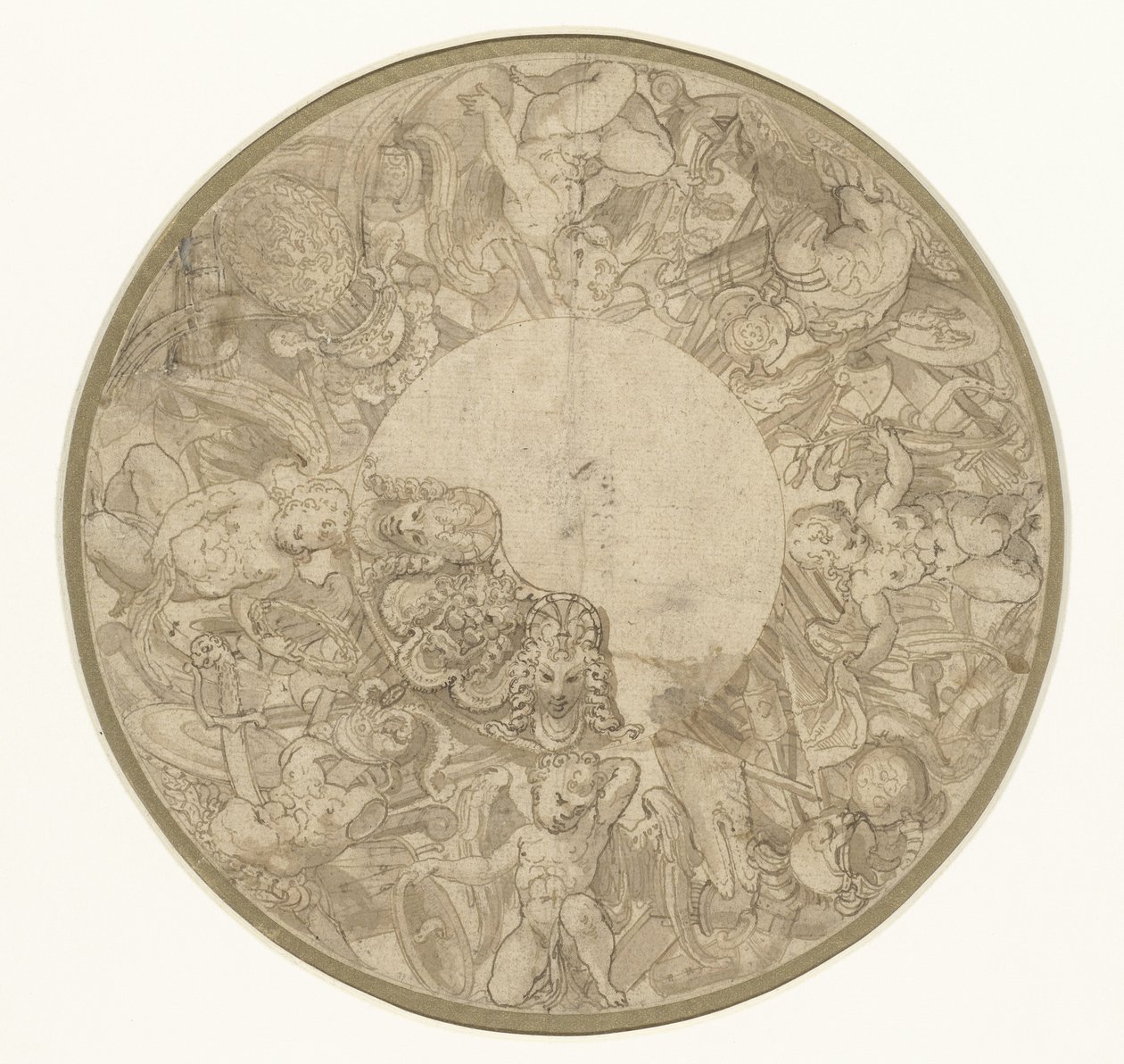 Design for the Base of a Round Showpiece by Perino del Vaga (attributed to)