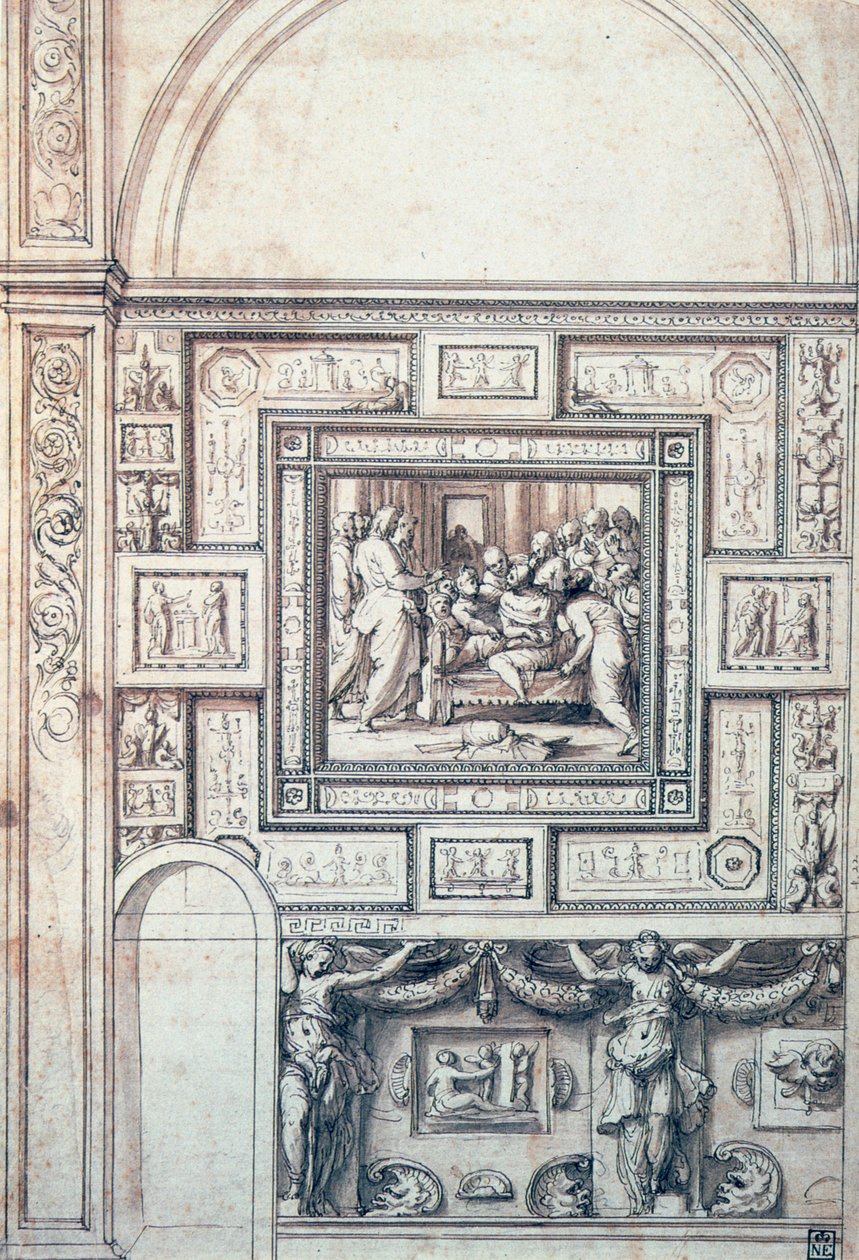 Project for a Wall Decoration of a Vault, 16th Century by Perino del Vaga