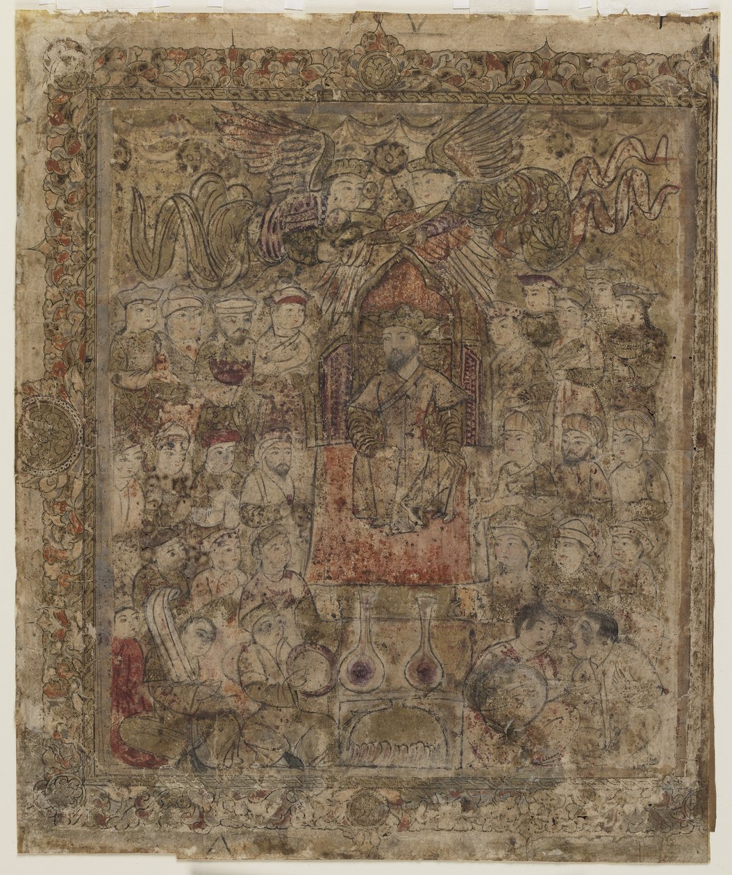 A Ruler Enthroned, from a Shahnama by Persian School