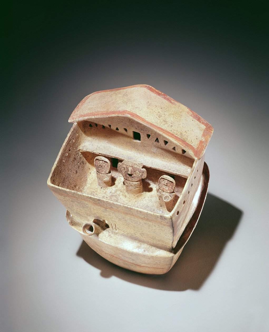 House with inhabitants, Recuay Culture by Peruvian School
