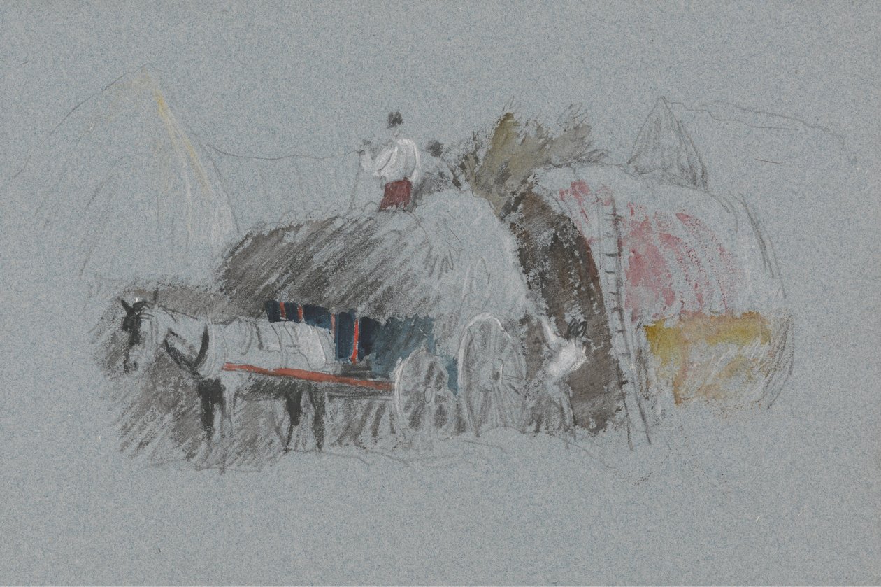 Building a Stack (Study for Carrying Hay) by Peter de Wint