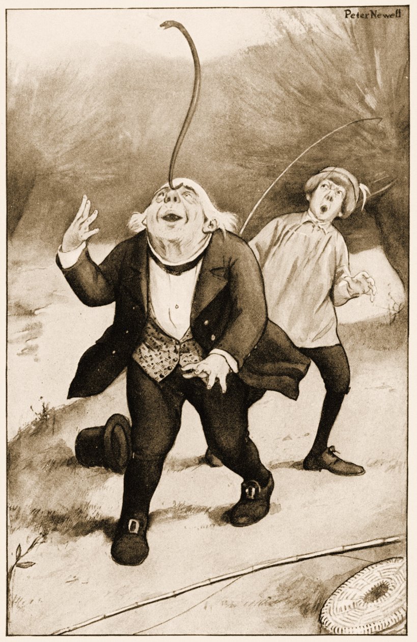 "Old Father William Balancing an Eel on the End of His Nose," Illustration for Lewis Carroll