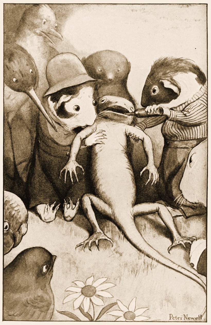 The Poor Little Lizard Bill Was in the Middle Being Held Up, Illustration for Lewis Carroll