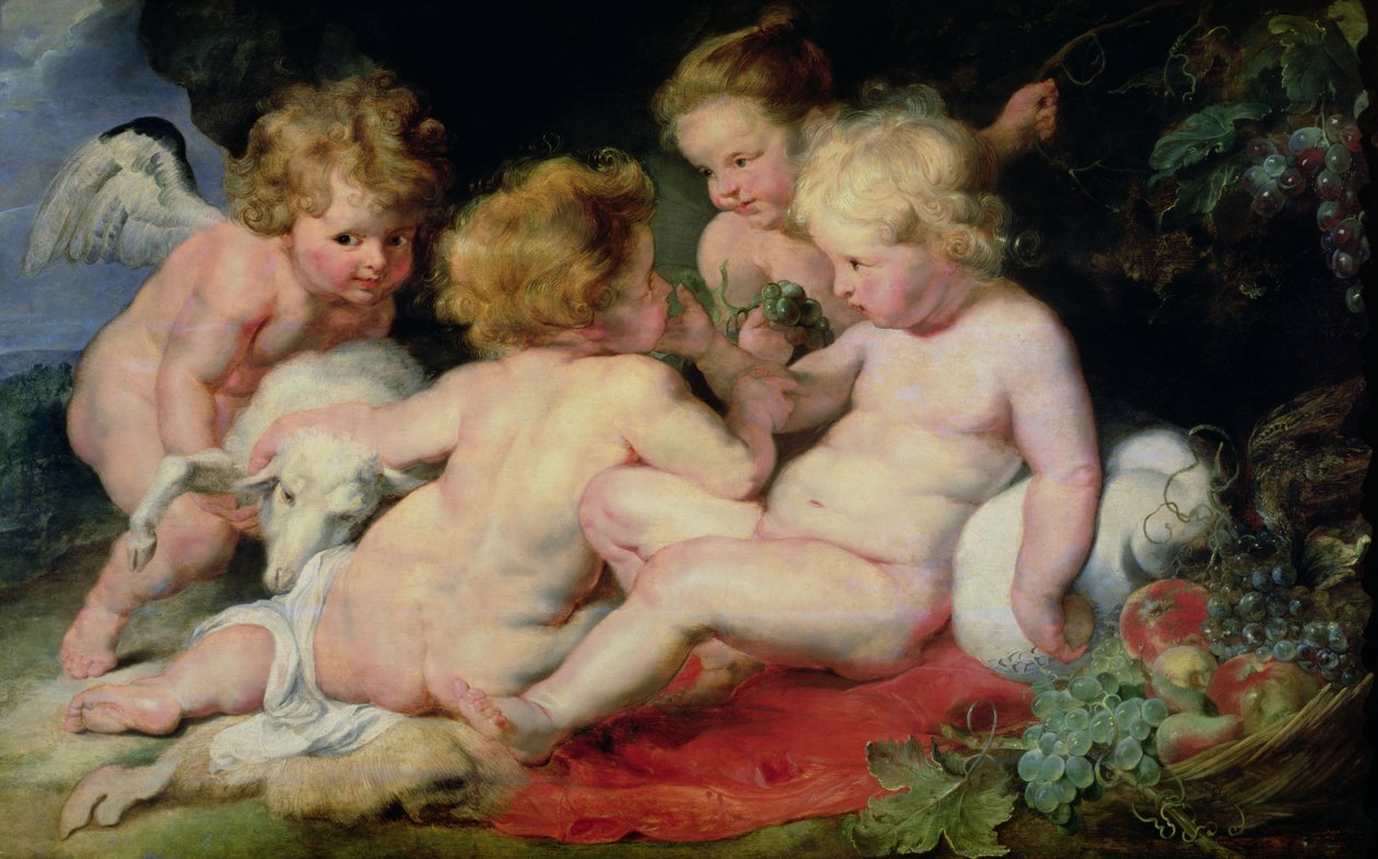 Infant Christ with John the Baptist and two angels, 1615-20 by Peter Paul Rubens