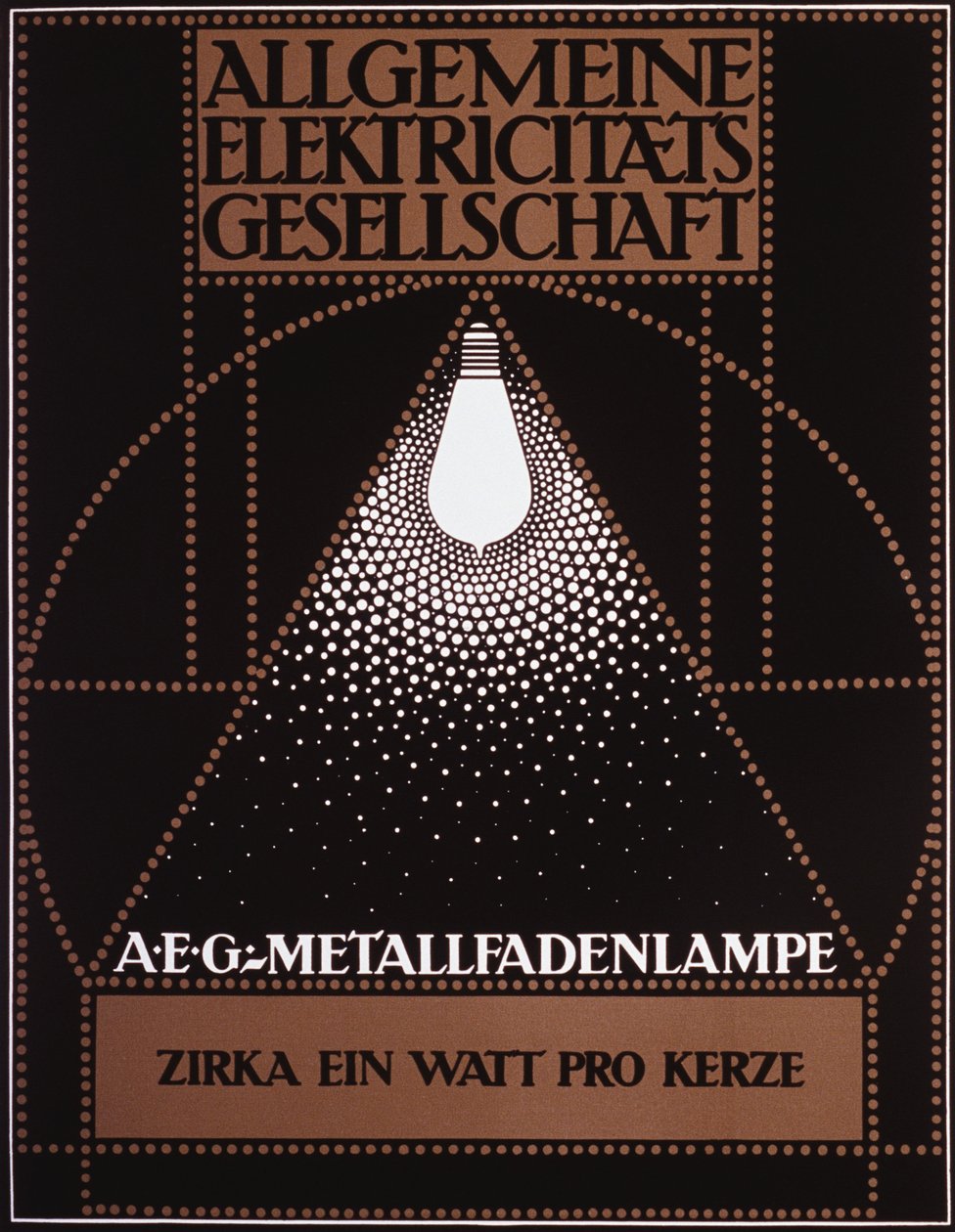 Advertising Poster for the General Electric Company [AEG] 1910 by Peter Behrens