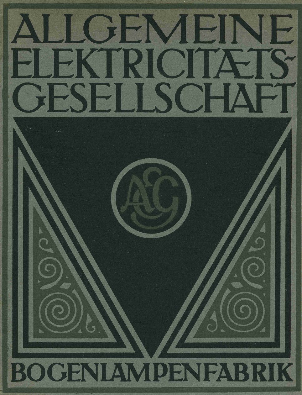 Title page of an AEG product brochure by Peter Behrens