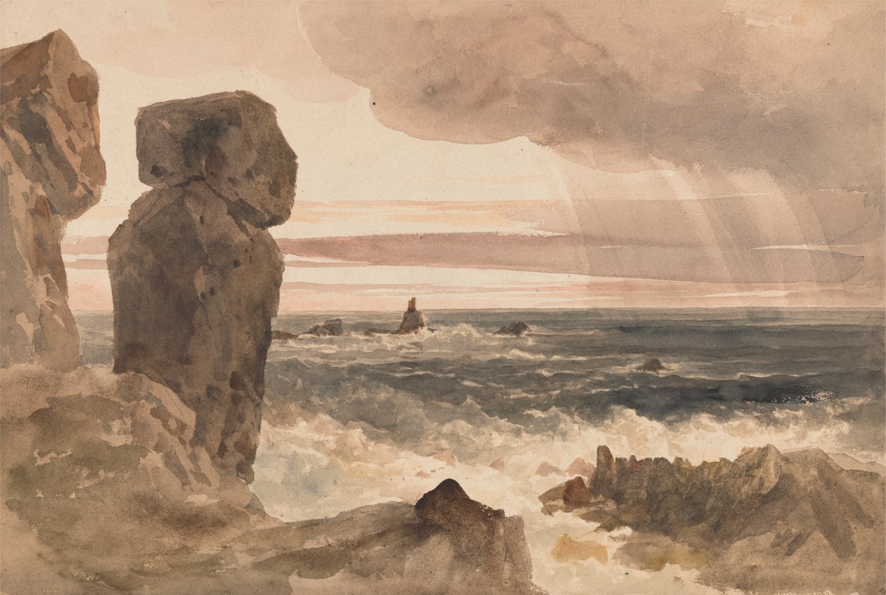 Seascape with Rocks Lizard, Cornwall by Peter DeWint