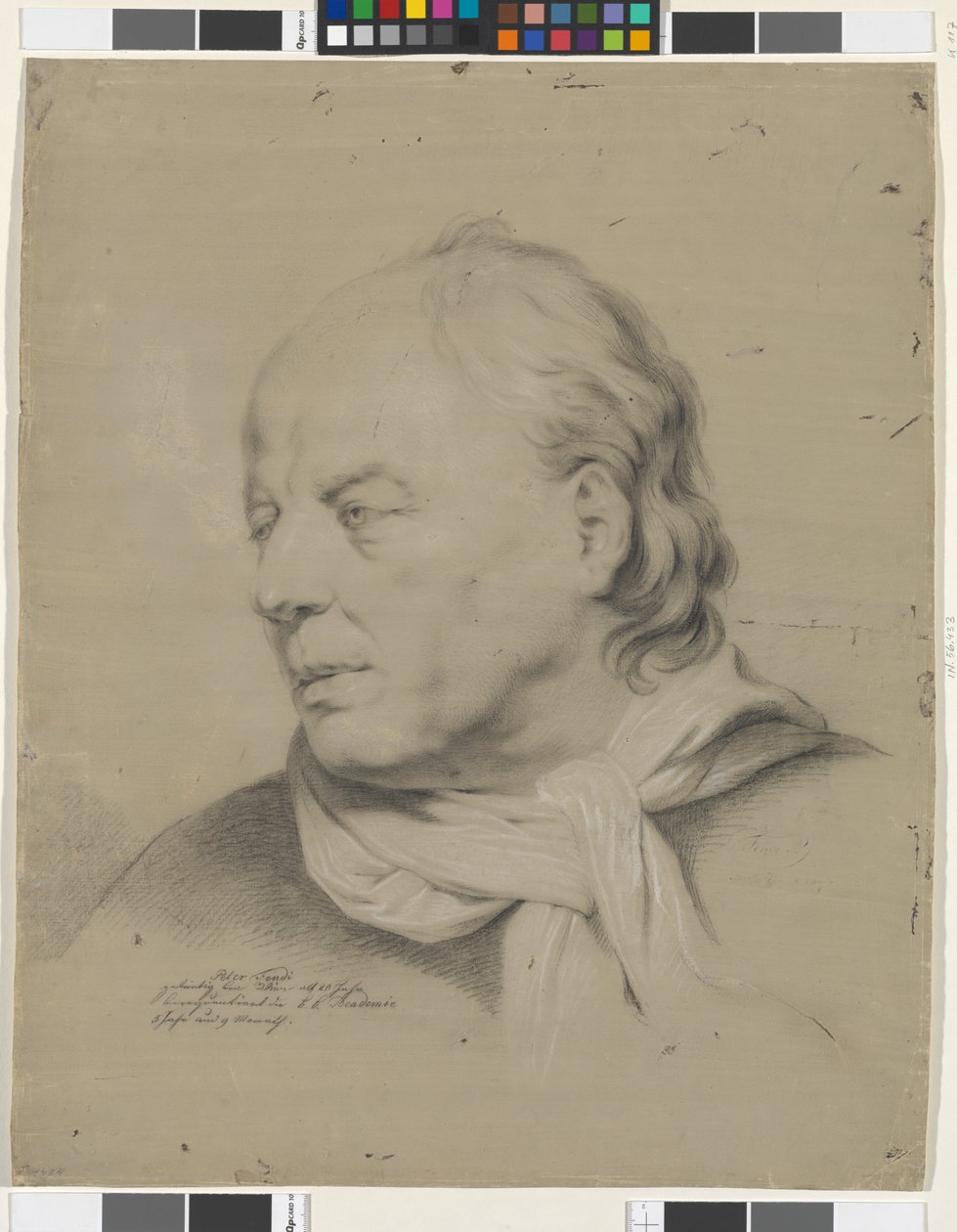 Study Head of an Older Man in Profile Facing Left by Peter Fendi