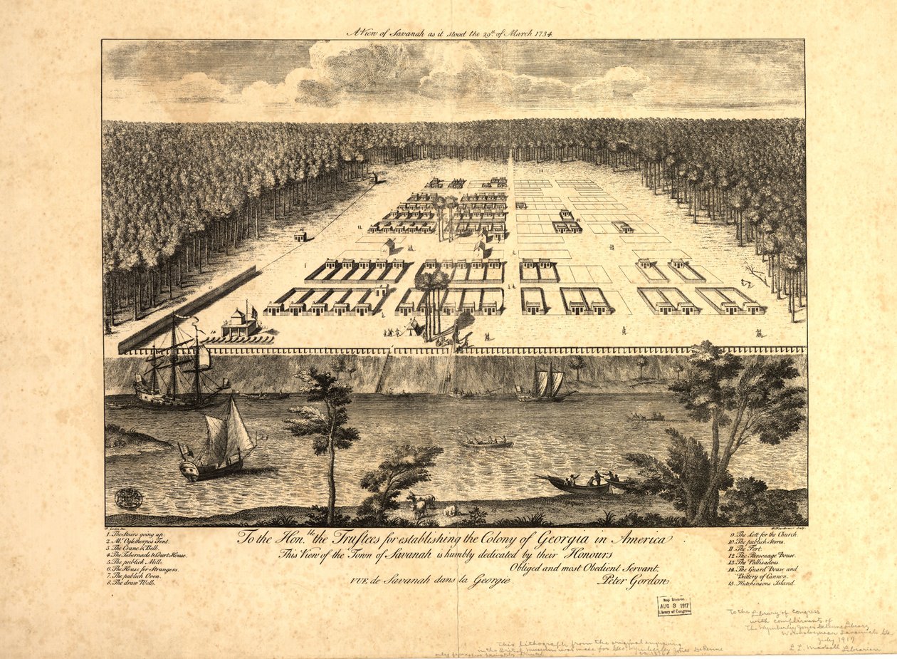 A View of Savannah as it Stood on March 29, 1734 by Peter Gordon