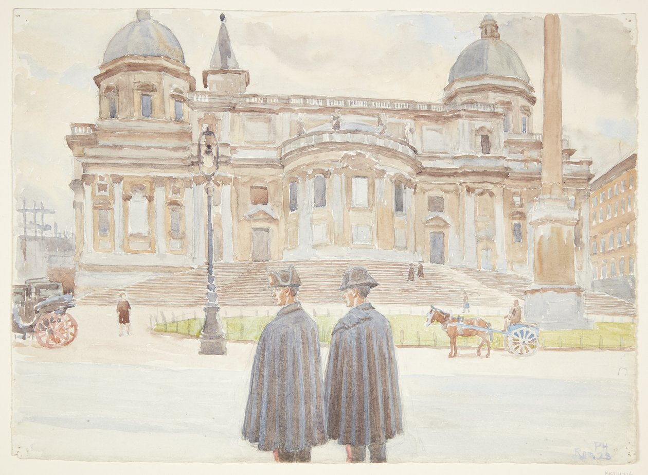 Two Carabinieri Outside Santa Maria Maggiore by Peter Hansen