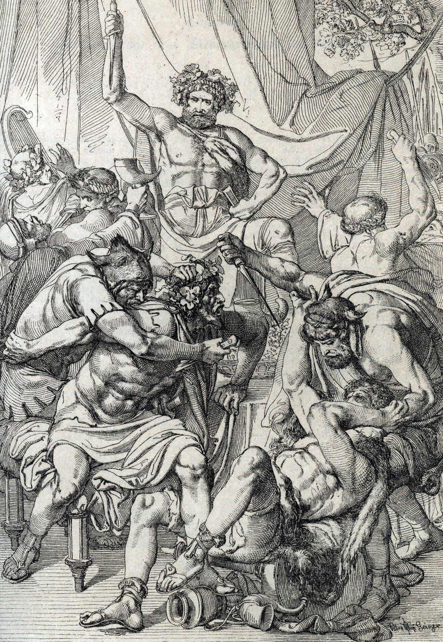 Heptarchy: Representation of Anglo-Saxon Leader Hengist Slaying His Enemies to Found the Kingdom of Kent, circa 461 by Peter Johann Nepomuck Geiger