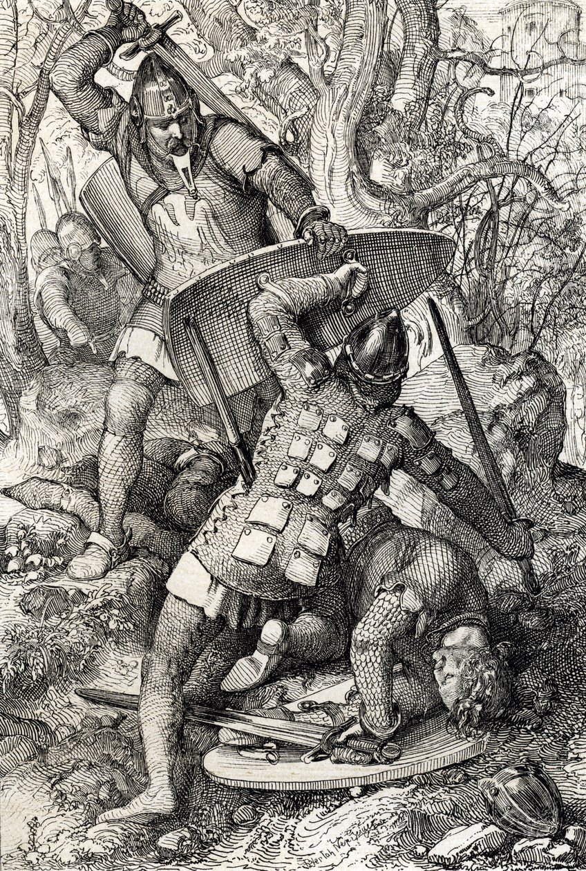 The Death of Ernest II of Swabia by Peter Johann Nepomuck Geiger