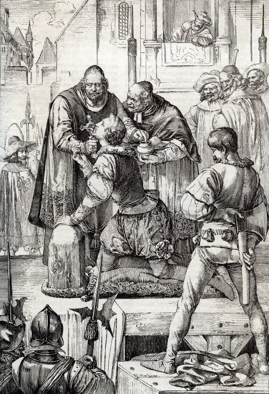 War of Ninety Years (or revolt of the Netherlands) (1568-1648): the decollation of Lamoral, Count of Egmont, Prince of Gavre (1522-1568), Dutch politician - He was condemned in the framework of the Council of Troubles (or Blood Council) by Peter Johann Nepomuck Geiger