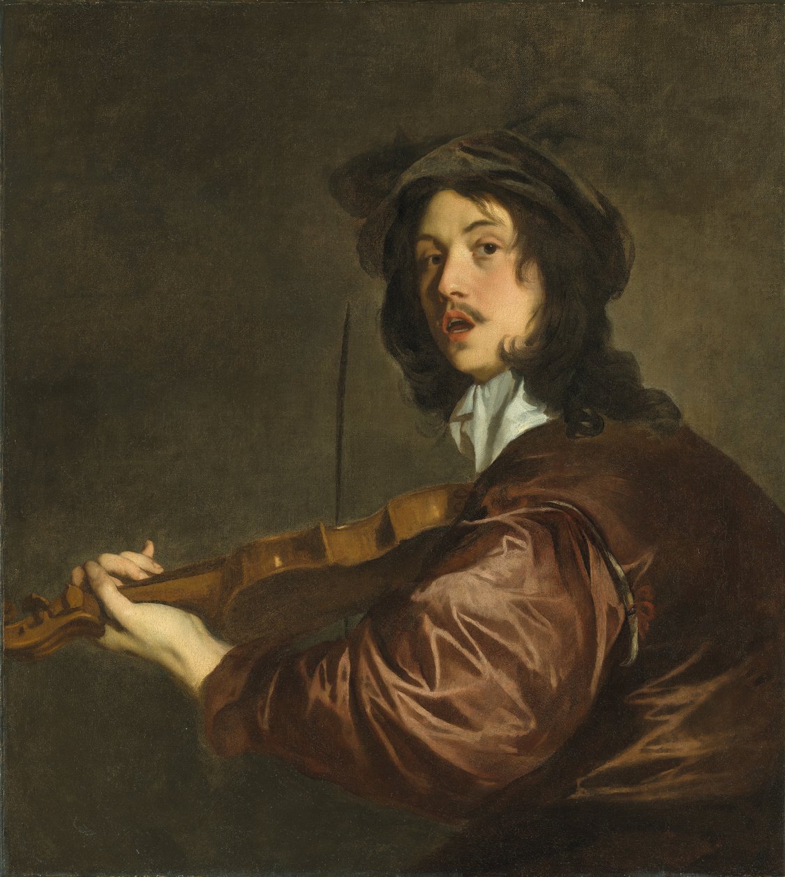 A man playing a violin, possibly a portrait of the artist by Peter Lely