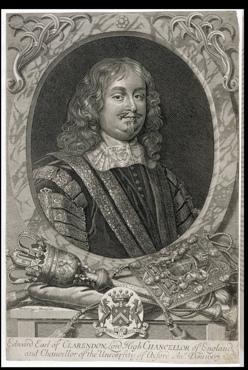 Edward Hyde, 1st Earl of Clarendon, engraved by M. Burg by Peter Lely