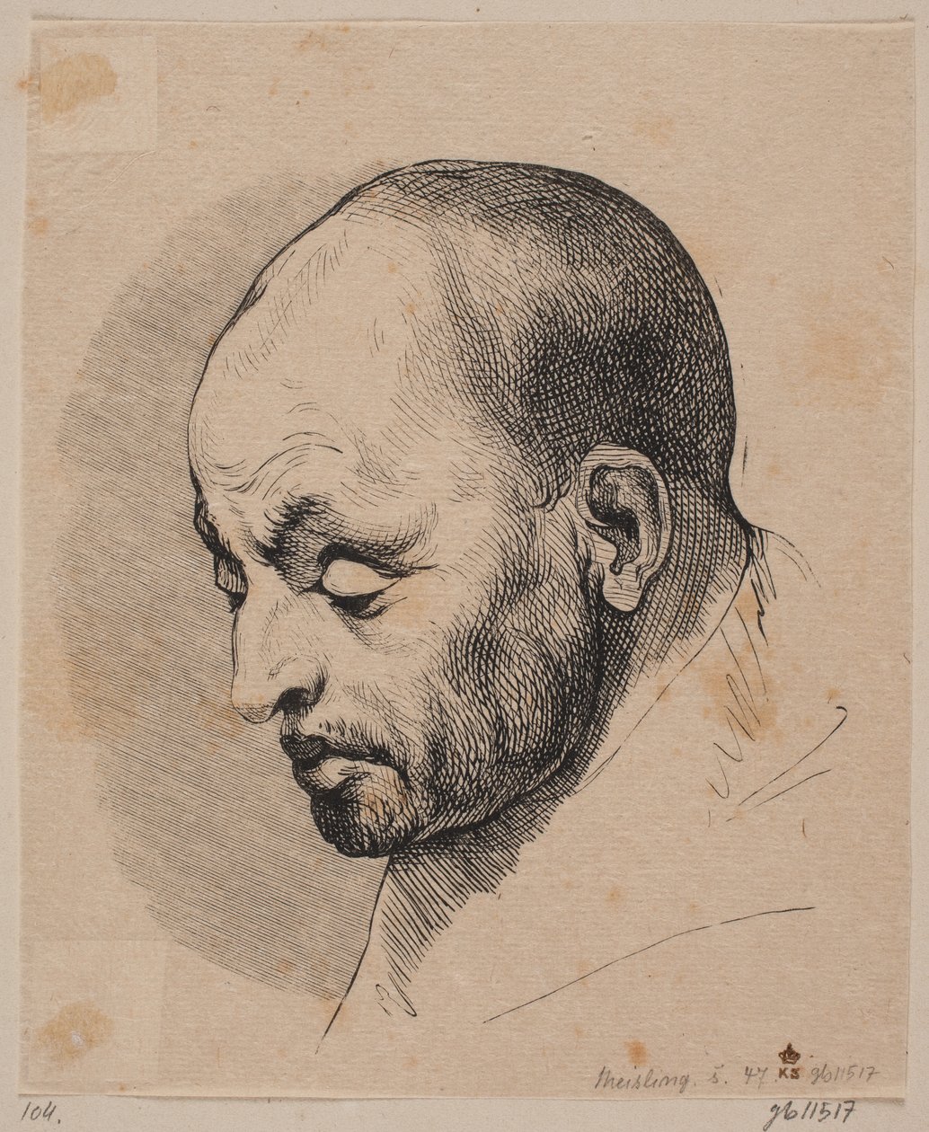 Head of a Bald Man by Peter Ludvig Meisling