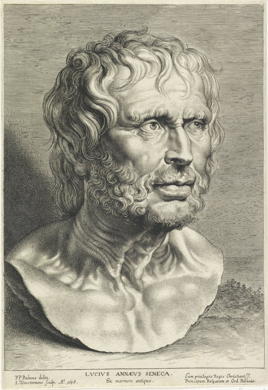Bust of Seneca, engraved by Lucas Vorsterman by Peter Paul (after) Rubens