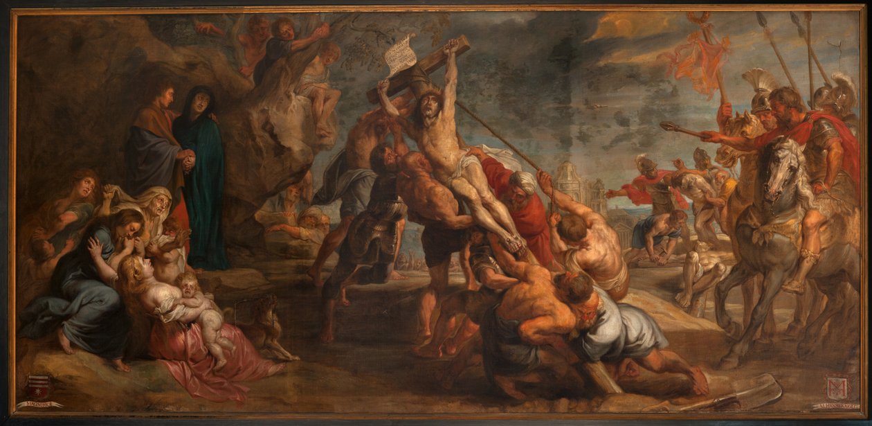 Erection of the Cross of Christ (Philibert Delmotte, 18th Century) by Peter Paul (after) Rubens