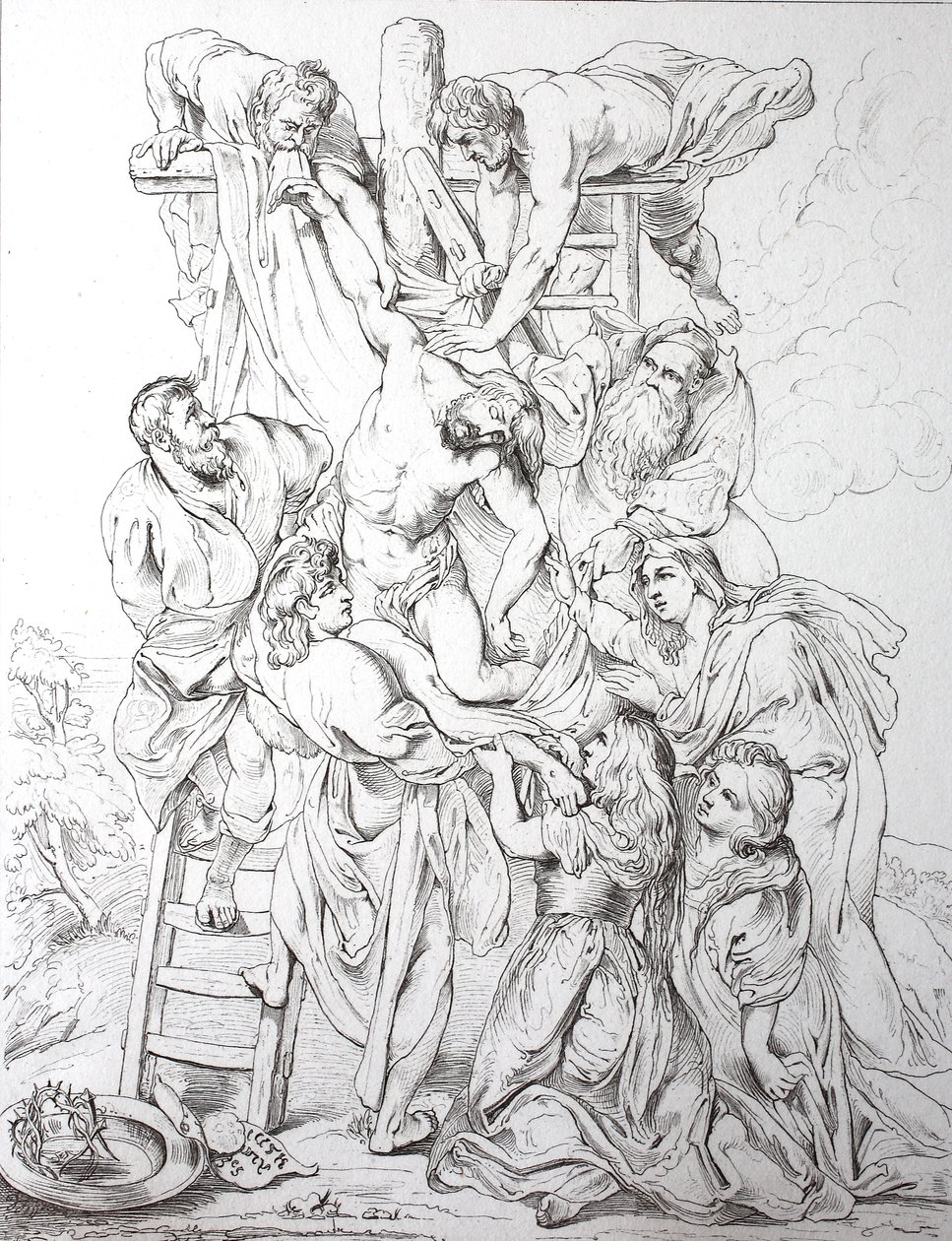 Jesus Christ, Descent from the Cross (print) by Peter Paul (after) Rubens