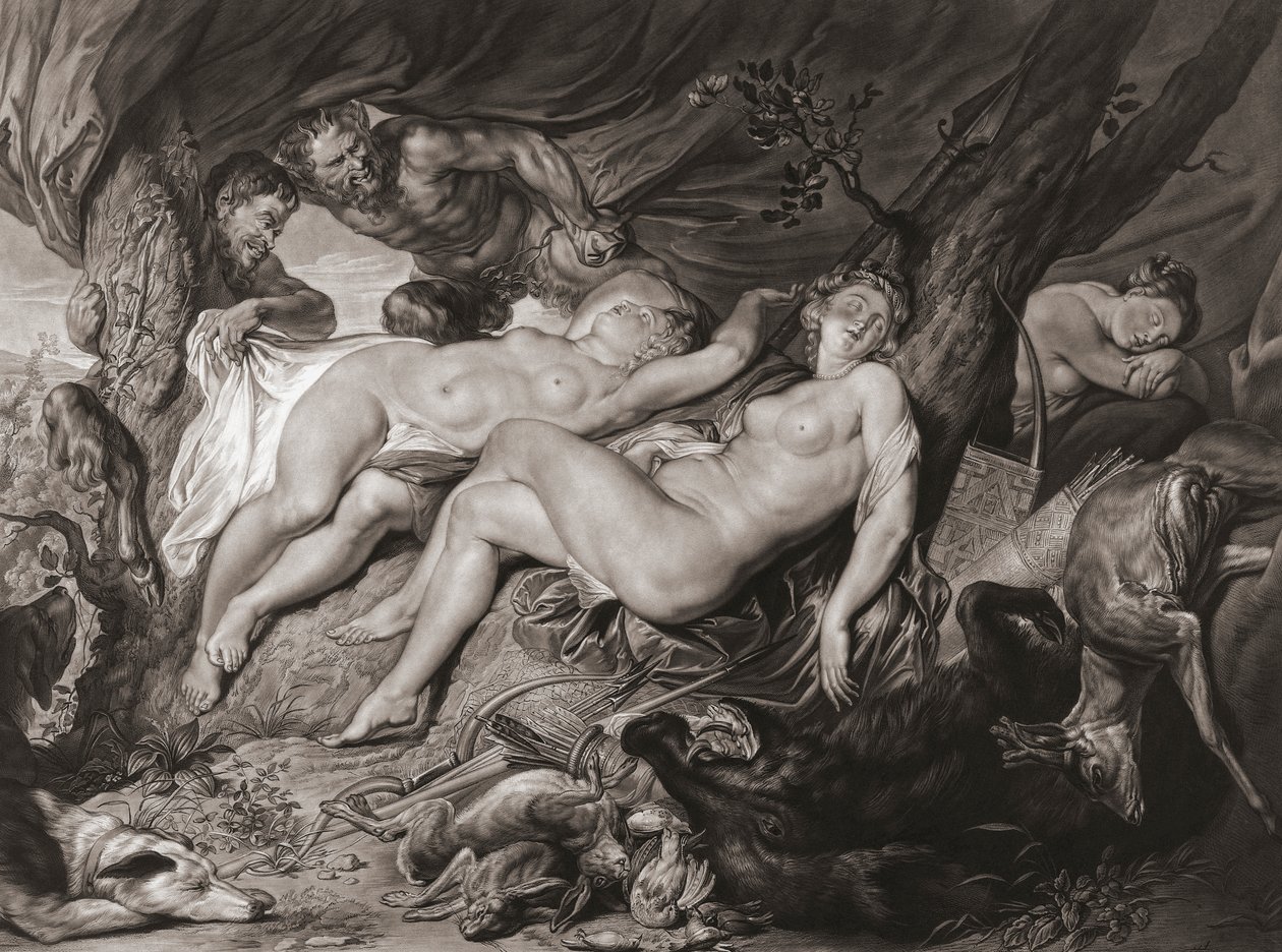 Sleeping Diana and Her Nymphs Spied on by Satyrs by Peter Paul (after) Rubens