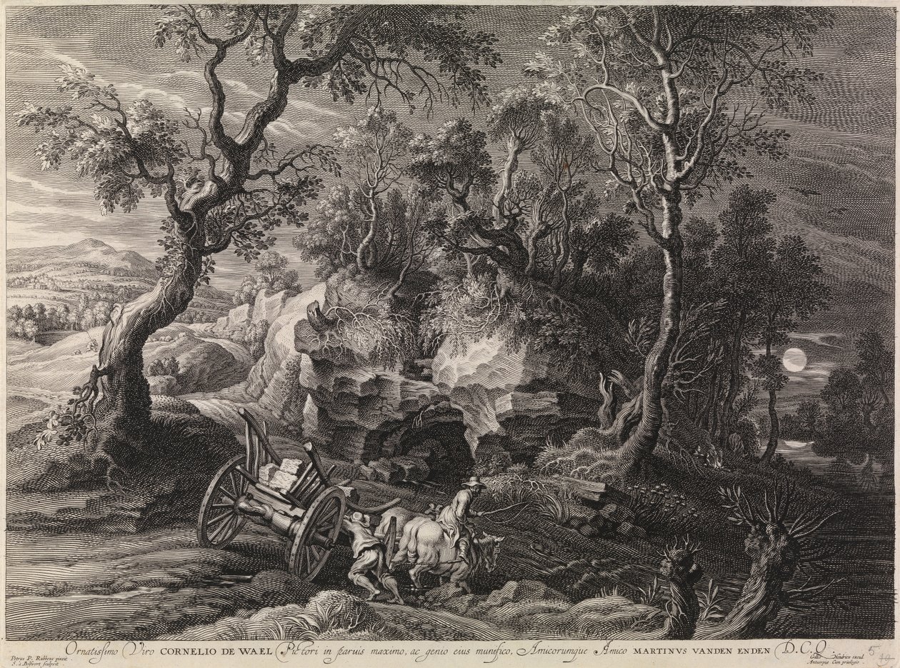 Landscape with a Jammed Chariot by Peter Paul Rubens