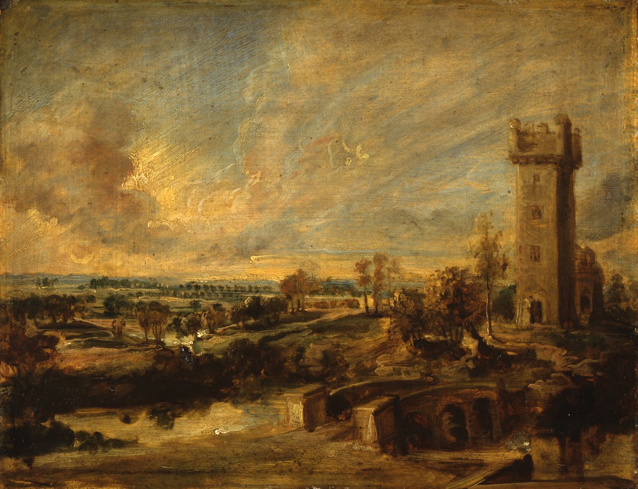 Landscape with Tower by Peter Paul Rubens
