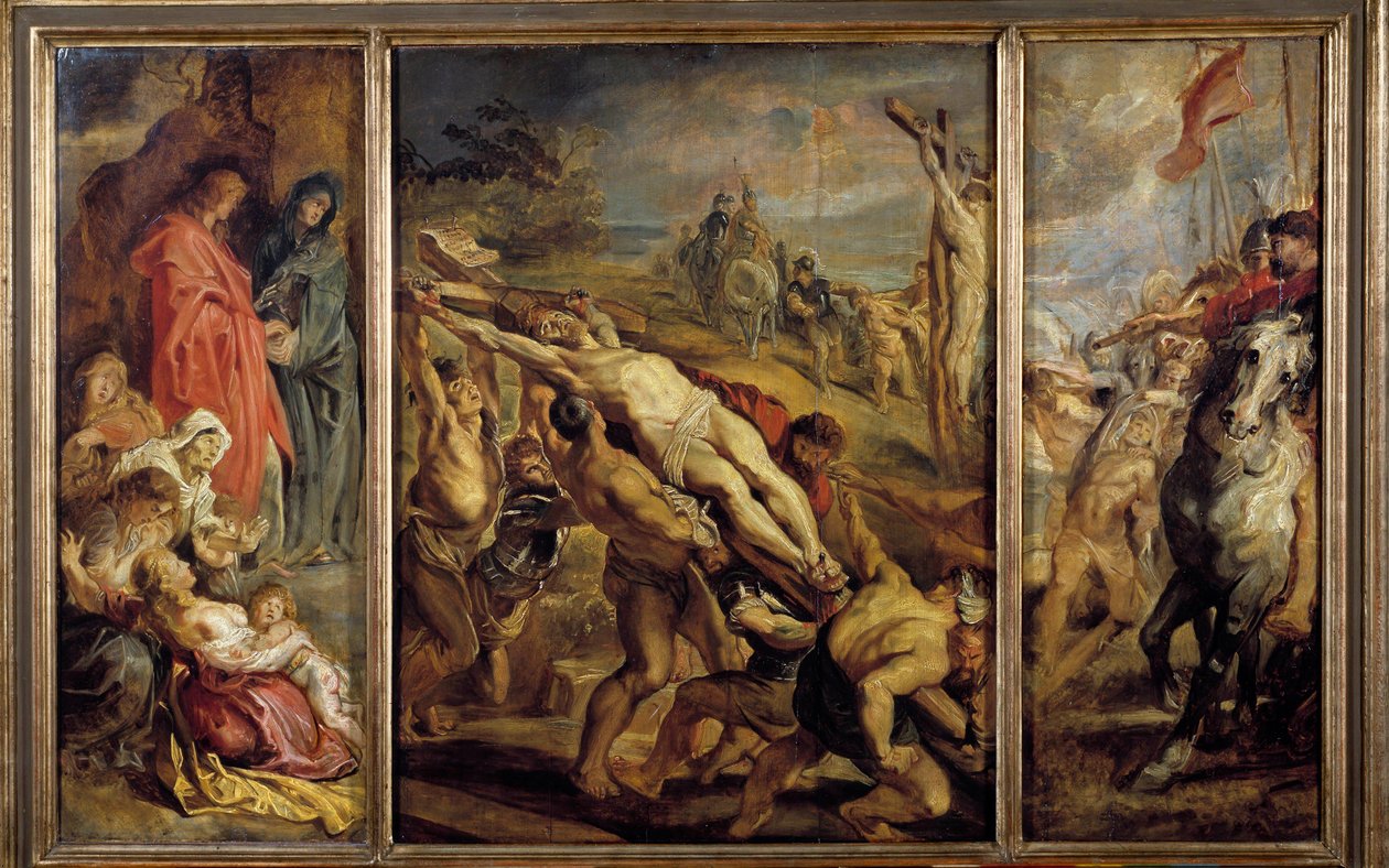 The Erection of the Triptych Cross by Peter Paul Rubens