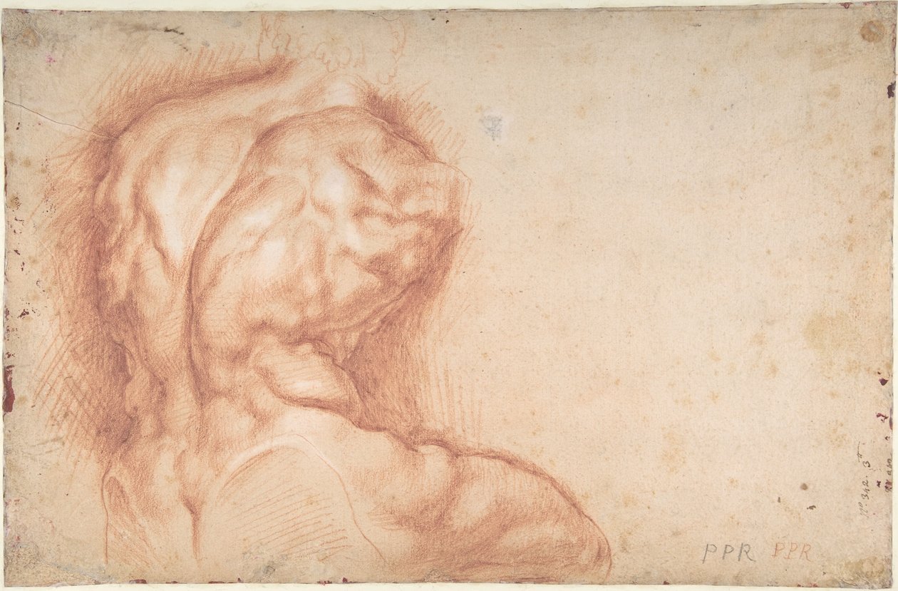 The Virgin Adored by Saints (recto); Study of the Torso Belvedere (verso) by Peter Paul Rubens