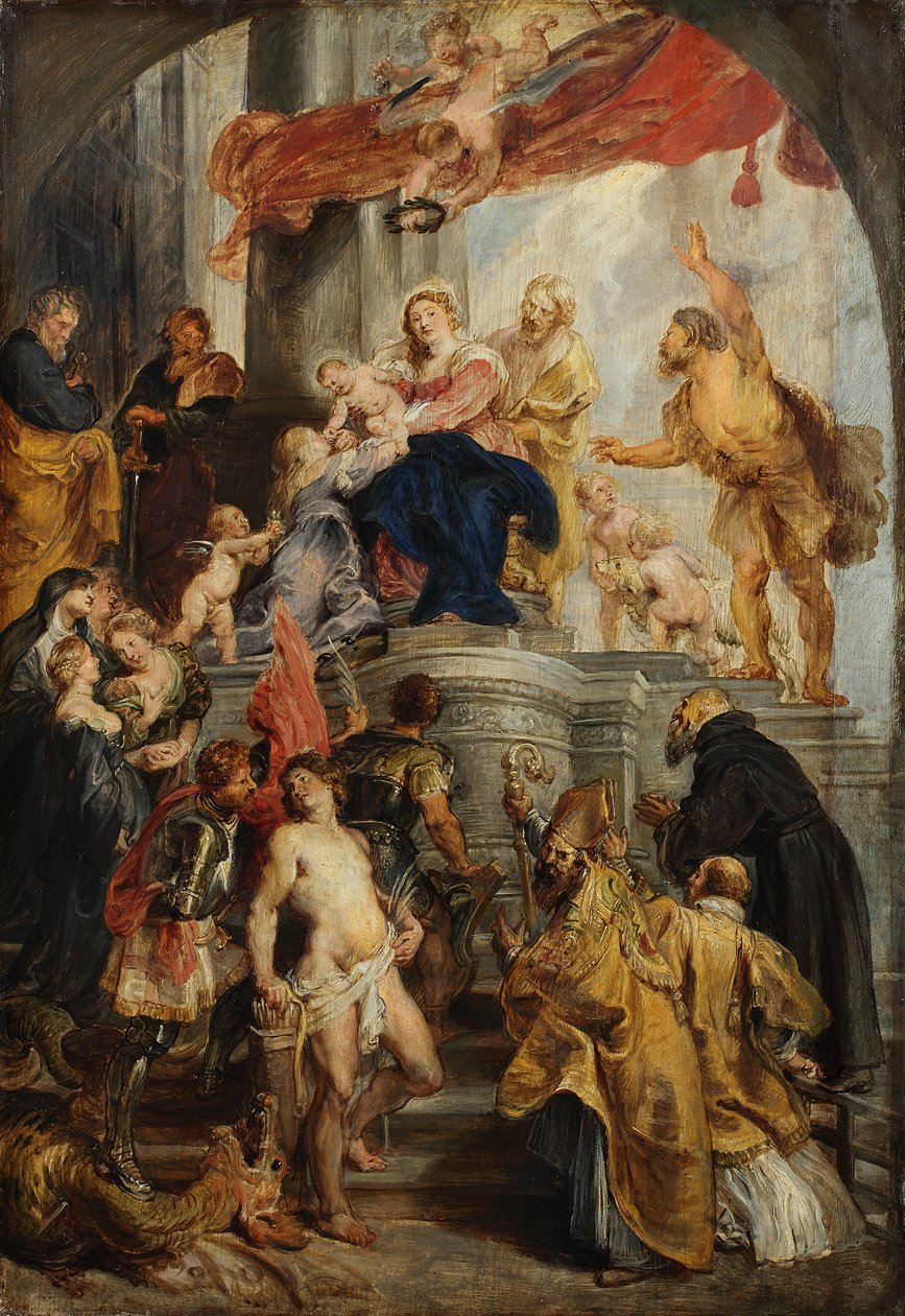 Enthroned Mary with Child and Saints by Peter Paul Rubens