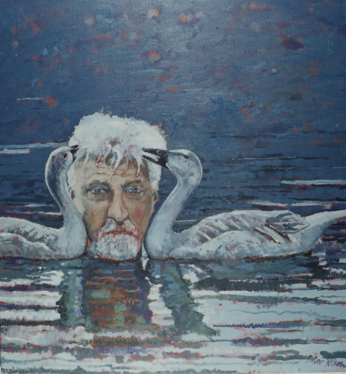 Conrad Lorenz with Goslings, 2000 by Peter Wilson