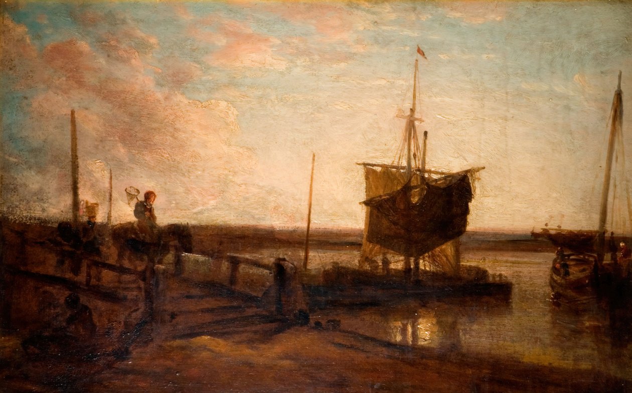 Jetty With Boats by Peter de Wint