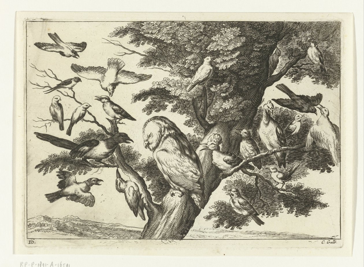 Birds in a Tree by Peter van Liesebetten