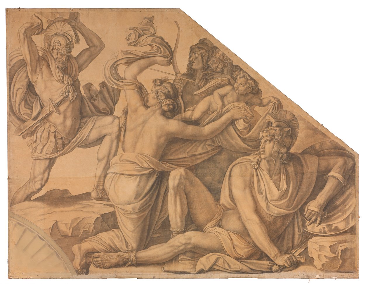 Aphrodite Protects Paris Against Menelaus by Peter von Cornelius