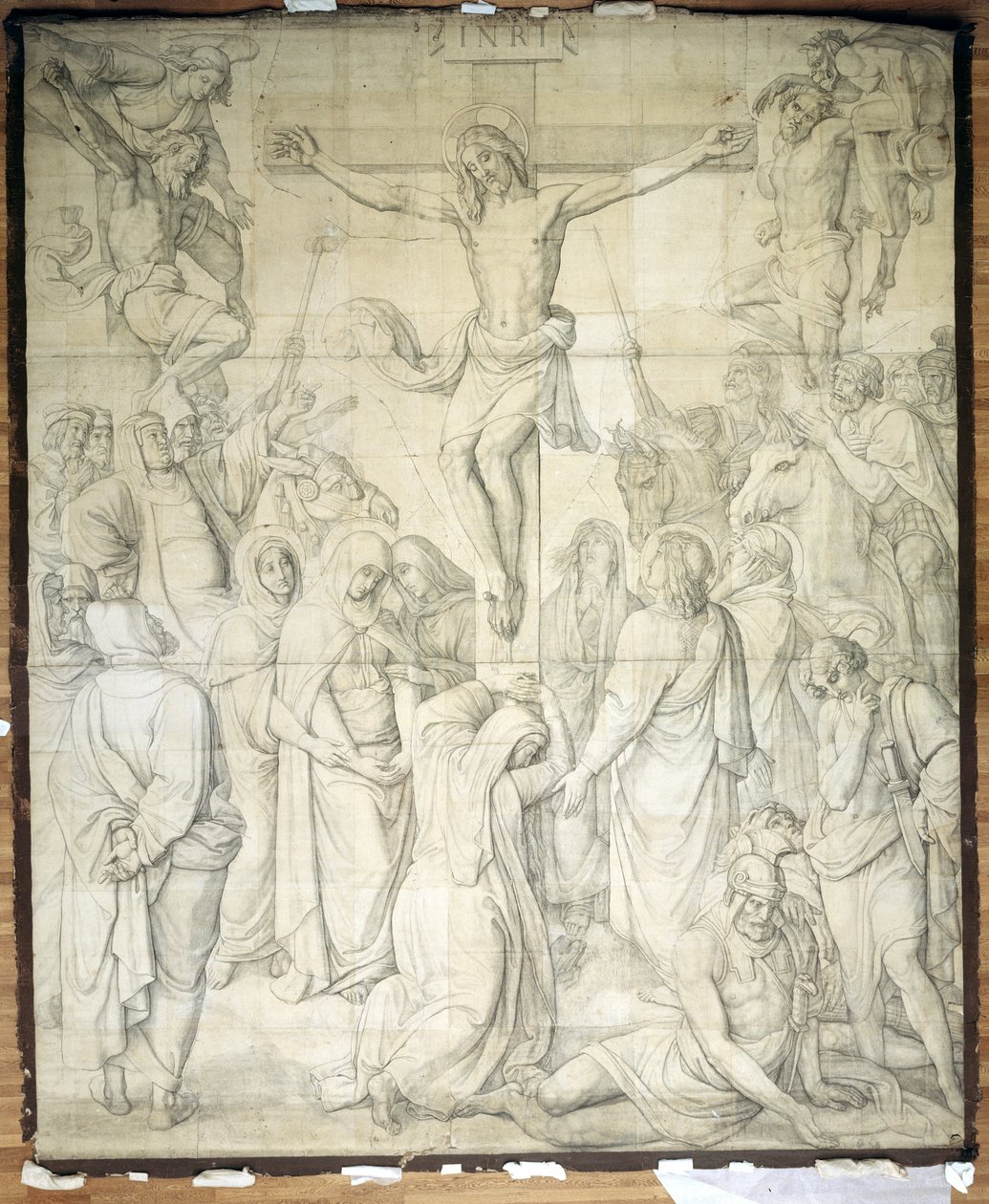 Christ on the Cross. Cartoon for the Frescoes of the Ludwigskirche in Munich by Peter von Cornelius