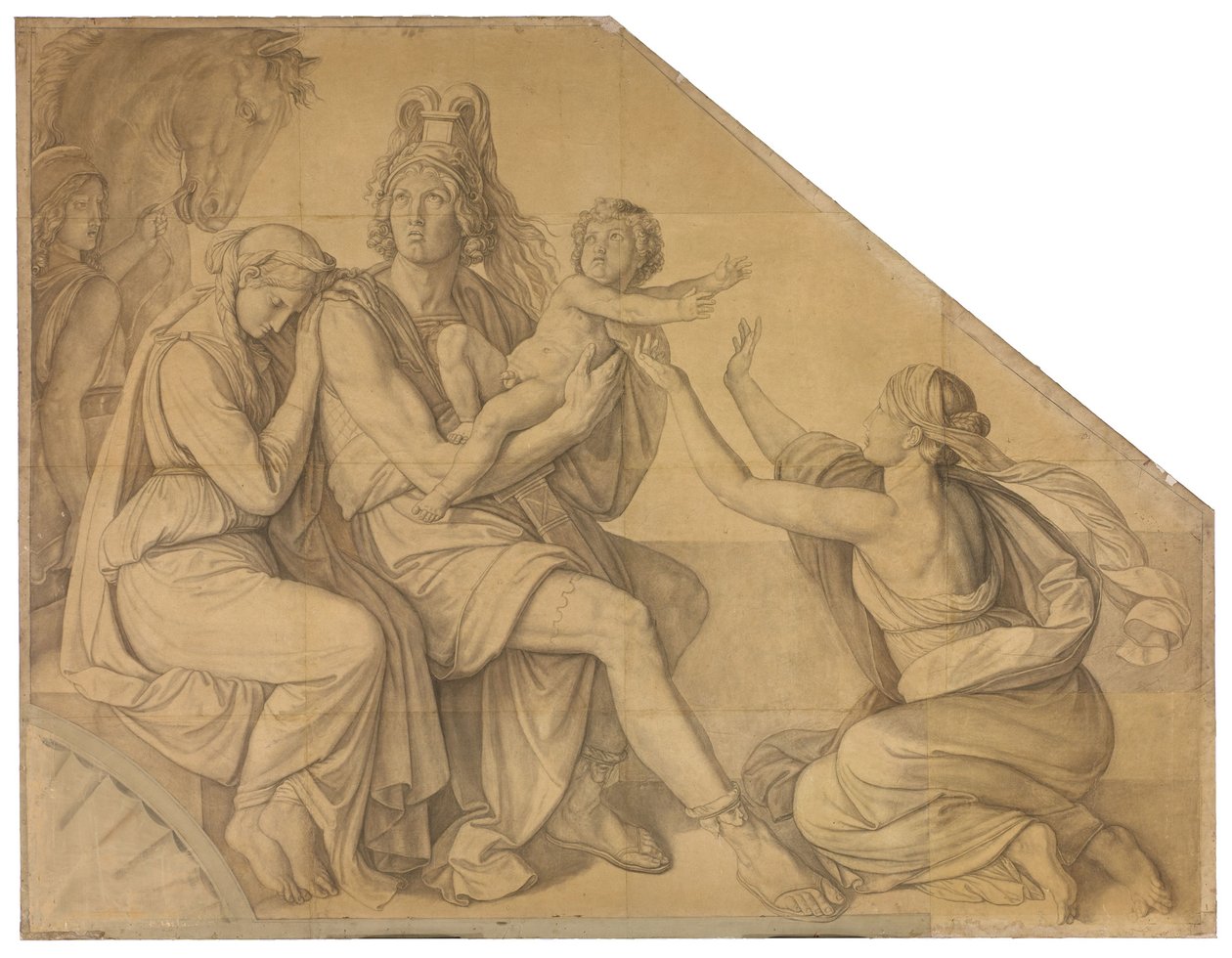 The Farewell of Hector and Andromache. Cartoon for the Ceiling Paintings of the Munich Glyptothek by Peter von Cornelius