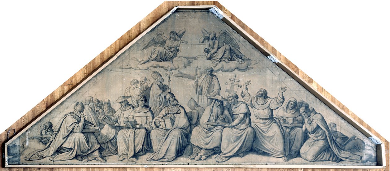 Church Fathers and Founders of Orders. Cartoon for the Frescoes of the Ludwigskirche in Munich by Peter von Cornelius