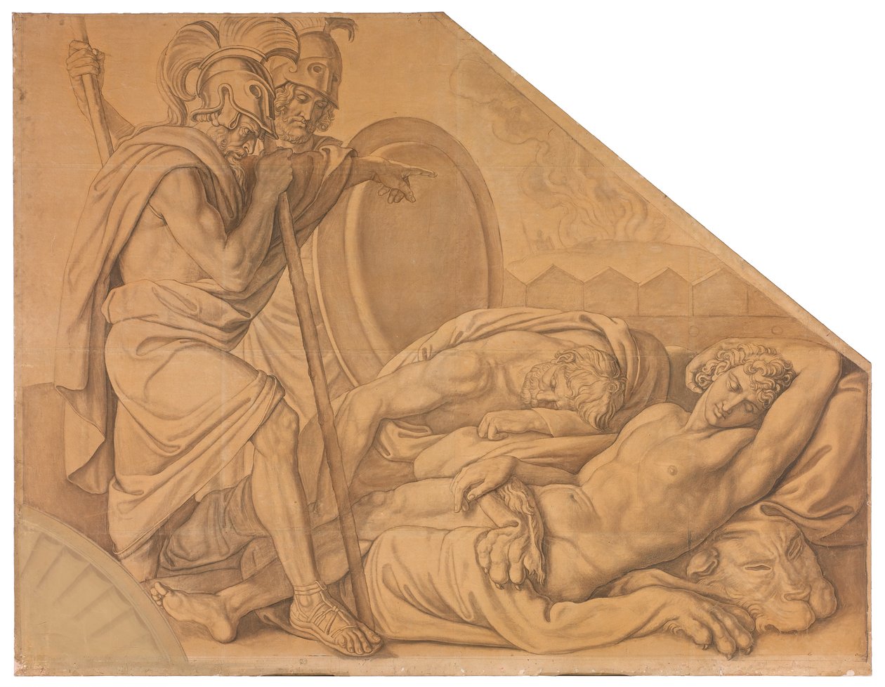 Nestor and Agamemnon Wake Diomedes by Peter von Cornelius
