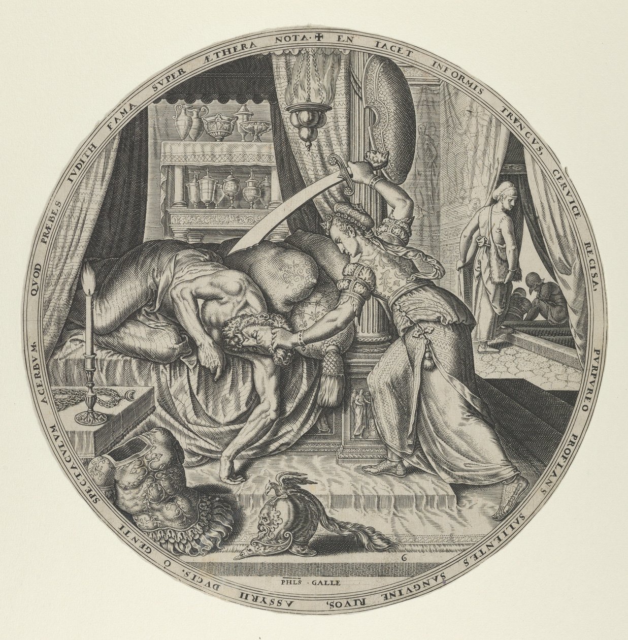 Judith from Famous Women from the Old Testament, set of 6 by Philip Galle