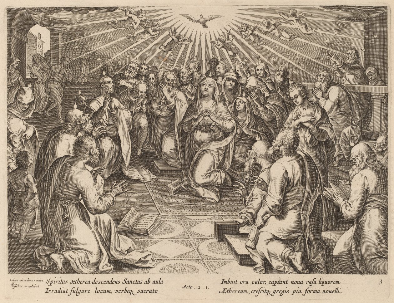 Pentecost by Philip Galle after Jan van der Straet