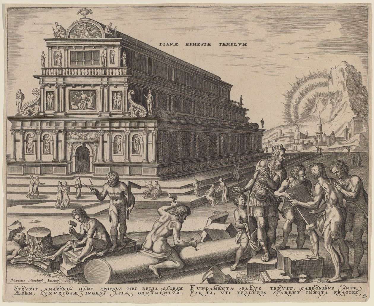 The Temple of Diana at Ephesus by Philip Galle, after Maerten van Heemskerck