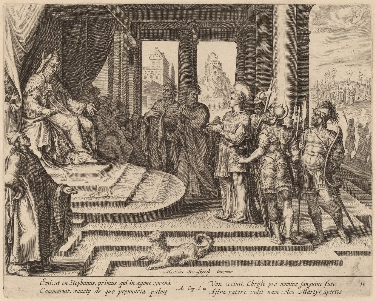 Saint Stephen before the Council by Philip Galle after Maerten van Heemskerck