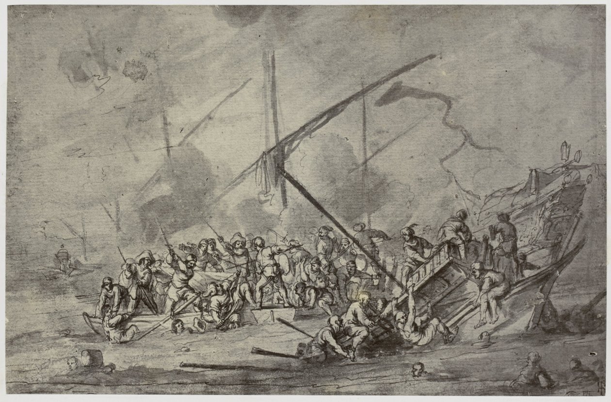 A Sea Fight by Philip Henry Delamotte